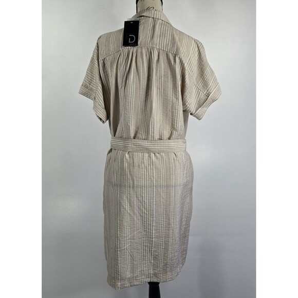 Fred & David Women's Size Medium Striped Tie Waist Button Up Shirt Dress NWT - Picture 2 of 10